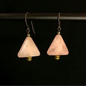 Rosè quartz triangle earrings